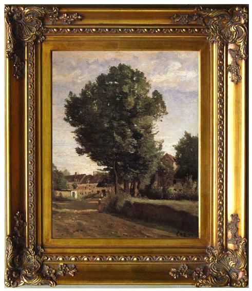 framed  Corot Camille Entrance of Coubron, Ta057